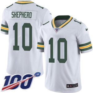 Gorgeous Packers #10 Darrius Shepherd White Men's Stitched NFL 100th Season Vapor Untouchable Limited Jersey
