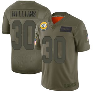 Gorgeous Packers #30 Jamaal Williams Camo Youth Stitched NFL Limited 2019 Salute to Service Jersey