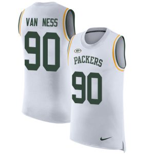 Gorgeous Packers #90 Lukas Van Ness White Men's Stitched NFL Limited Rush Tank Top Jersey