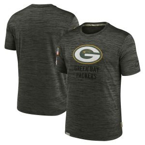 Gorgeous Pretty Green Bay Packers 2022 Salute to Service Velocity Team T Shirt Brown