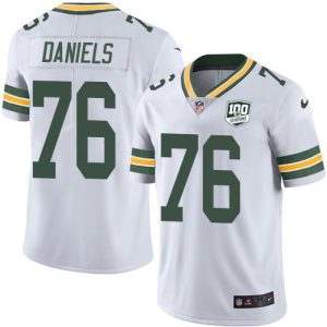 Gorgeous Pretty Packers #76 Mike Daniels White Men's 100th Season Stitched NFL Vapor Untouchable Limited Jersey