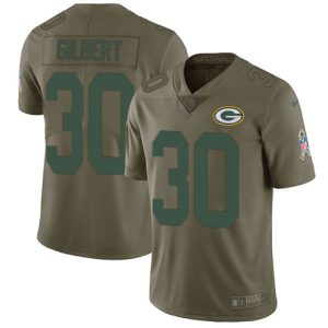 Gorgeous Spectacular Packers #30 Zyon Gilbert Olive Men's Stitched NFL Limited 2017 Salute To Service Jersey