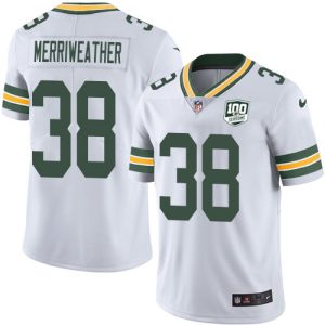 Gorgeous Terrific Packers #38 Ellis Merriweather White Men's 100th Season Stitched NFL Vapor Untouchable Limited Jersey