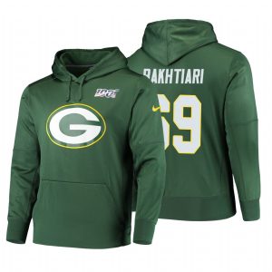 Gorgeous Trendy Green Bay Packers #69 David Bakhtiari NFL 100 Primary Logo Circuit Name & Number Pullover Hoodie Green