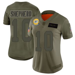 Gorgeous Unique Packers #10 Darrius Shepherd Camo Women's Stitched NFL Limited 2019 Salute To Service Jersey