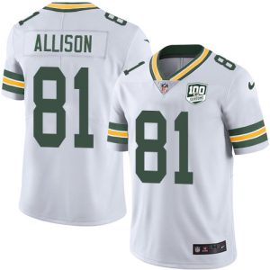 Graceful Cool Superb Packers #81 Geronimo Allison White Men's 100th Season Stitched NFL Vapor Untouchable Limited Jersey