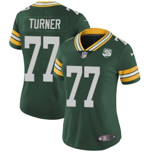 Graceful Elegant Marvelous Packers #77 Billy Turner Green Team Color Women's 100th Season Stitched NFL Vapor Untouchable Limited Jersey
