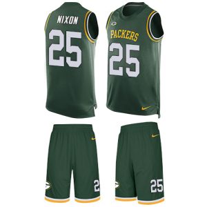 Graceful Fabulous Packers #25 Keisean Nixon Green Team Color Men's Stitched NFL Limited Tank Top Suit Jersey
