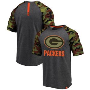 Graceful Impressive Green Bay Packers Pro Line by Fanatics Branded College Heathered Gray/Camo T Shirt