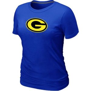 Graceful Incredible Magnificent Women's Green Bay Packers Neon Logo Charcoal T Shirt Blue