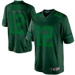 Graceful Packers #12 Aaron Rodgers Green Men's Stitched NFL Drenched Limited Jersey