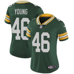 Graceful Packers #46 Christian Young Green Team Color Women's Stitched NFL Vapor Untouchable Limited Jersey