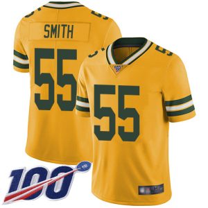 Graceful Packers #55 Za'Darius Smith Yellow Youth Stitched NFL Limited Rush 100th Season Jersey