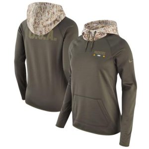 Graceful Women's Green Bay Packers Olive Salute to Service Performance Pullover Hoodie