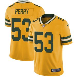 Handy Graceful Packers #53 Nick Perry Yellow Men's Stitched NFL Limited Rush Jersey