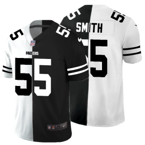 Handy Green Bay Packers #55 Za'Darius Smith Men's Black V White Peace Split Vapor Untouchable Limited NFL Jersey