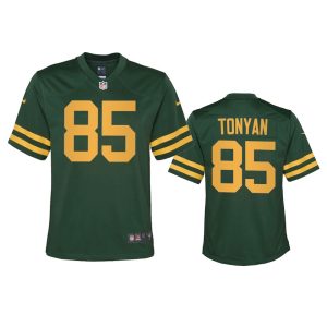 Handy Green Bay Packers #85 Robert Tonyan Youth Alternate Game Player NFL Jersey Green