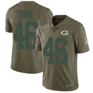 Handy Outstanding Comfortable Packers #46 Christian Young Olive Youth Stitched NFL Limited 2017 Salute To Service Jersey