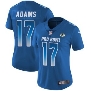 Handy Packers #17 Davante Adams Royal Women's Stitched NFL Limited NFC 2018 Pro Bowl Jersey