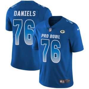 Handy Packers #76 Mike Daniels Royal Youth Stitched NFL Limited NFC 2018 Pro Bowl Jersey