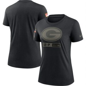 Handy Perfect Cool Green Bay Packers Women's 2020 Salute To Service Performance T Shirt Black