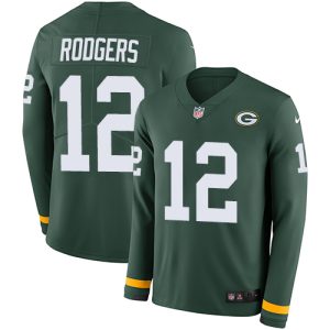 Handy Superb Beautiful Packers #12 Aaron Rodgers Green Team Color Youth Stitched NFL Limited Therma Long Sleeve Jersey