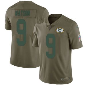 Impressive Amazing Magnificent Packers #9 Christian Watson Olive Men's Stitched NFL Limited 2017 Salute To Service Jersey