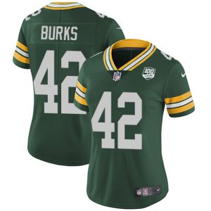 Impressive Elegant Packers #42 Oren Burks Green Team Color Women's 100th Season Stitched NFL Vapor Untouchable Limited Jersey