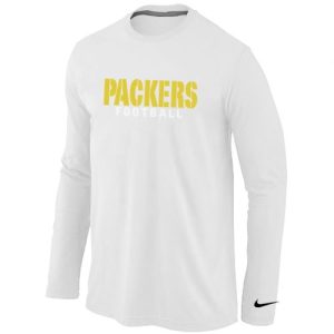 Impressive Green Bay Packers Authentic Font Long Sleeve T Shirt White