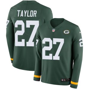 Impressive Terrific Packers #27 Patrick Taylor Green Team Color Youth Stitched NFL Limited Therma Long Sleeve Jersey