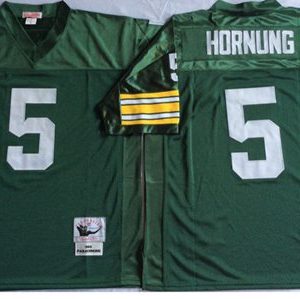 Incredible Graceful Pretty Mitchell And Ness 1966 Packers #5 Paul Hornung Green Throwback Stitched NFL Jersey