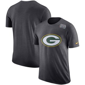 Incredible Luxurious Marvelous NFL Men's Green Bay Packers Anthracite Crucial Catch Tri Blend Performance T Shirt