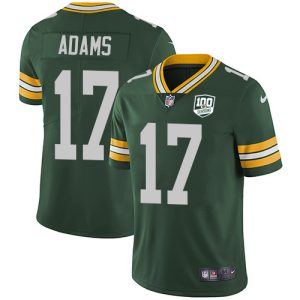 Incredible Packers #17 Davante Adams Green Team Color Men's 100th Season Stitched NFL Vapor Untouchable Limited Jersey