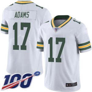 Incredible Packers #17 Davante Adams White Youth Stitched NFL 100th Season Vapor Limited Jersey