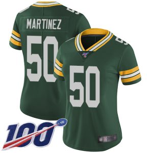 Incredible Packers #50 Blake Martinez Green Team Color Women's Stitched NFL 100th Season Vapor Limited Jersey