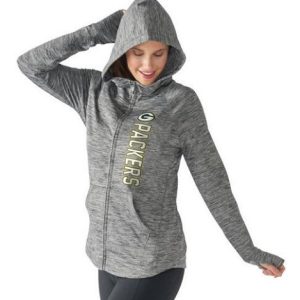 Incredible Smart Fantastic Women's NFL Green Bay Packers G III 4Her by Carl Banks Recovery Full Zip Hoodie Heathered Gray