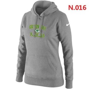 Incredible Stunning Spectacular Women's Green Bay Packers Heart & Soul Pullover Hoodie Light Grey