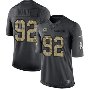 Incredible Superb Modern Packers #92 Reggie White Black Youth Stitched NFL Limited 2016 Salute to Service Jersey