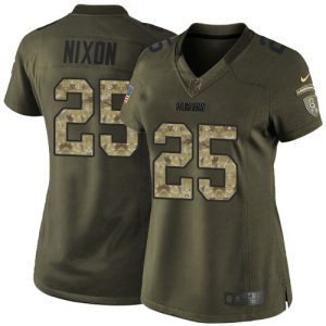 Incredible Superb Packers #25 Keisean Nixon Green Women's Stitched NFL Limited 2015 Salute to Service Jersey