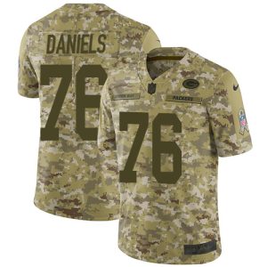 Incredible Terrific Smart Packers #76 Mike Daniels Camo Youth Stitched NFL Limited 2018 Salute to Service Jersey