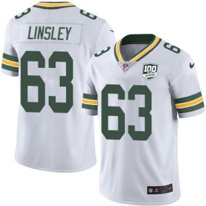 Luxurious Classy Packers #63 Corey Linsley White Youth 100th Season Stitched NFL Vapor Untouchable Limited Jersey