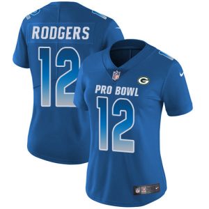Luxurious Comfortable Packers #12 Aaron Rodgers Royal Women's Stitched NFL Limited NFC 2019 Pro Bowl Jersey