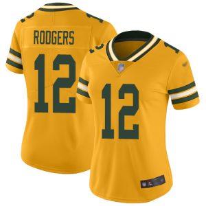 Luxurious Cool Packers #12 Aaron Rodgers Gold Women's Stitched NFL Limited Inverted Legend Jersey