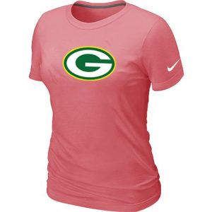 Luxurious Graceful Fabulous Women's Green Bay Packers Pink Logo T Shirt