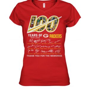 Luxurious Green Bay Packers 100 Seasons Memories Women's T Shirt Red