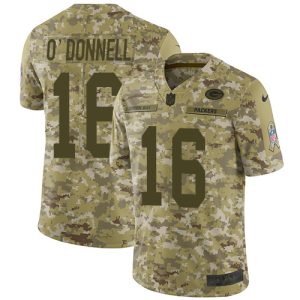 Luxurious Handy Packers #16 Pat O'Donnell Camo Youth Stitched NFL Limited 2018 Salute To Service Jersey