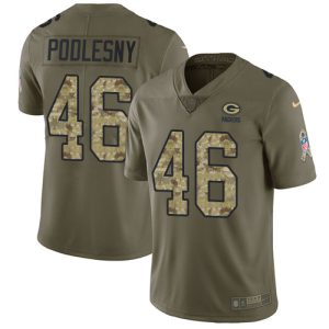 Luxurious Impressive Fantastic Packers #46 Jack Podlesny Olive/Camo Youth Stitched NFL Limited 2017 Salute To Service Jersey