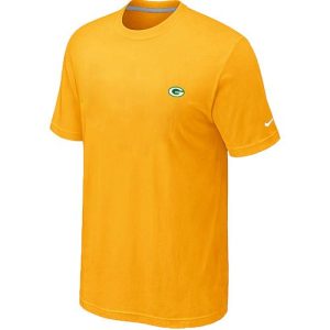 Luxurious Modern Delightful Green Bay Packers Chest Embroidered Logo T Shirt Yellow