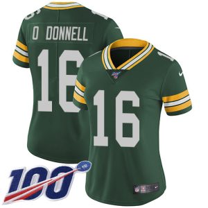 Luxurious Packers #16 Pat O'Donnell Green Team Color Women's Stitched NFL 100th Season Vapor Untouchable Limited Jersey