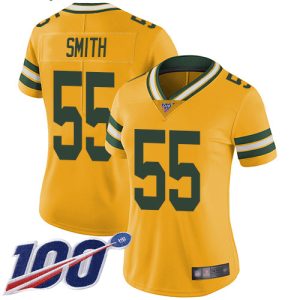 Luxurious Packers #55 Za'Darius Smith Yellow Women's Stitched NFL Limited Rush 100th Season Jersey